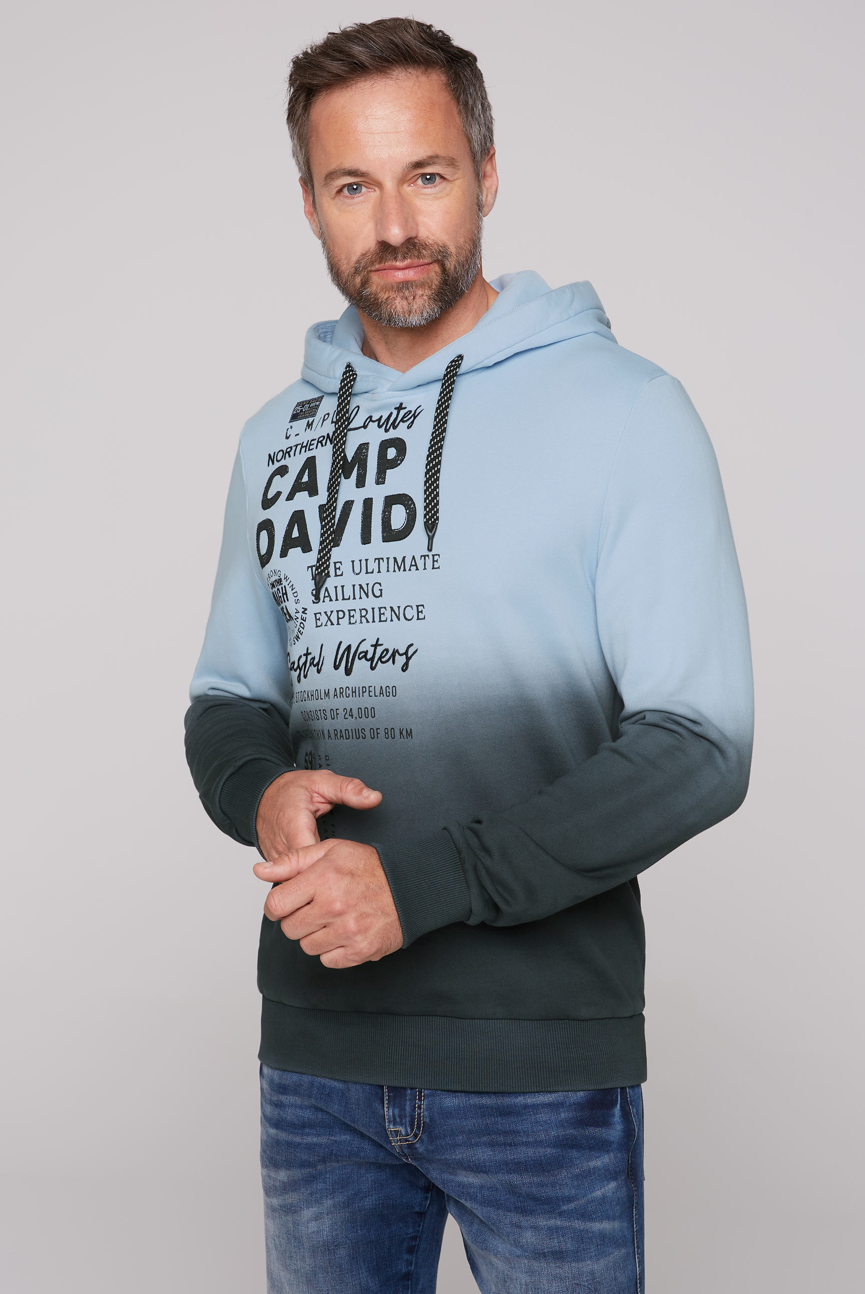 CAMP DAVID Kapuzensweatshirt, mit Logo-Prints und Farbverlauf von CAMP DAVID