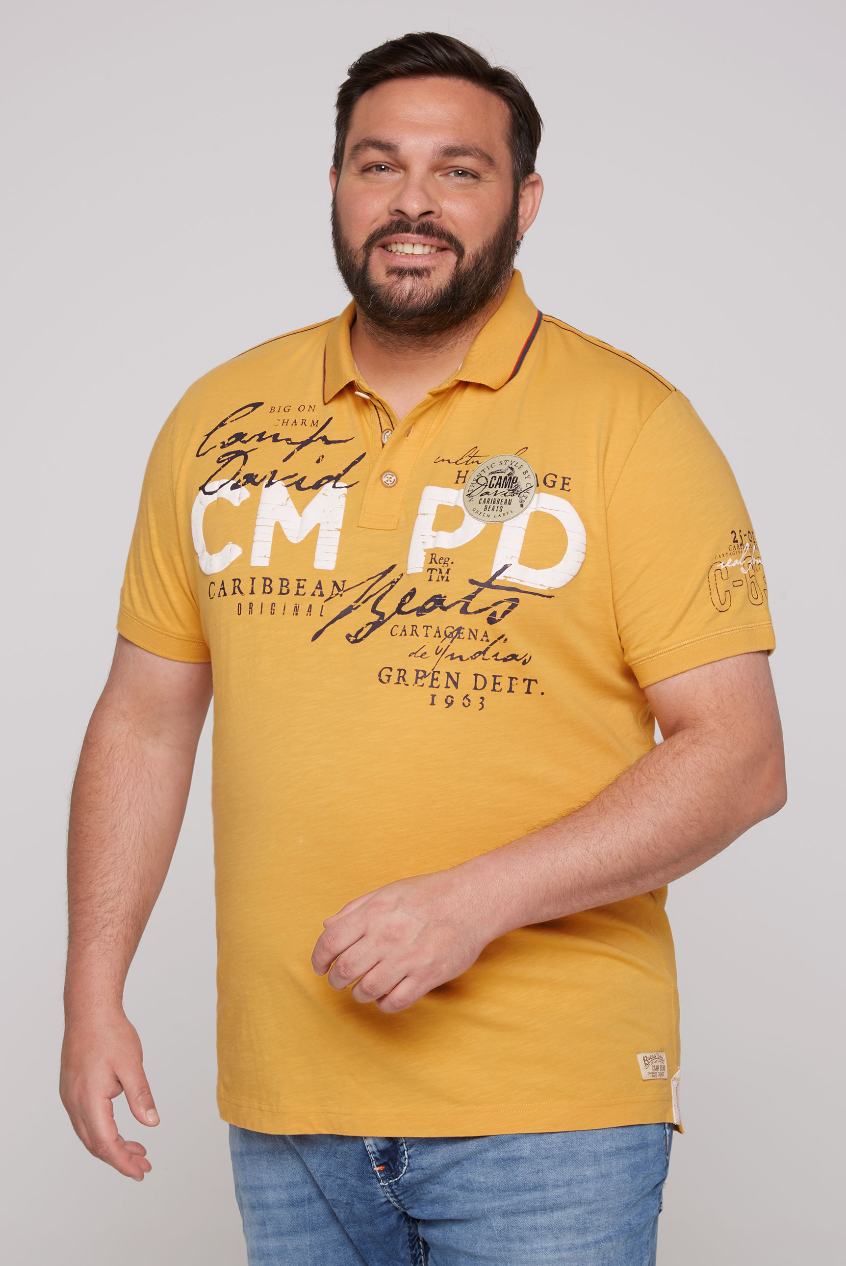 CAMP DAVID Poloshirt, mit Front- und Backprint CAMP DAVID Poloshirt, mit Front- und Backprint von CAMP DAVID