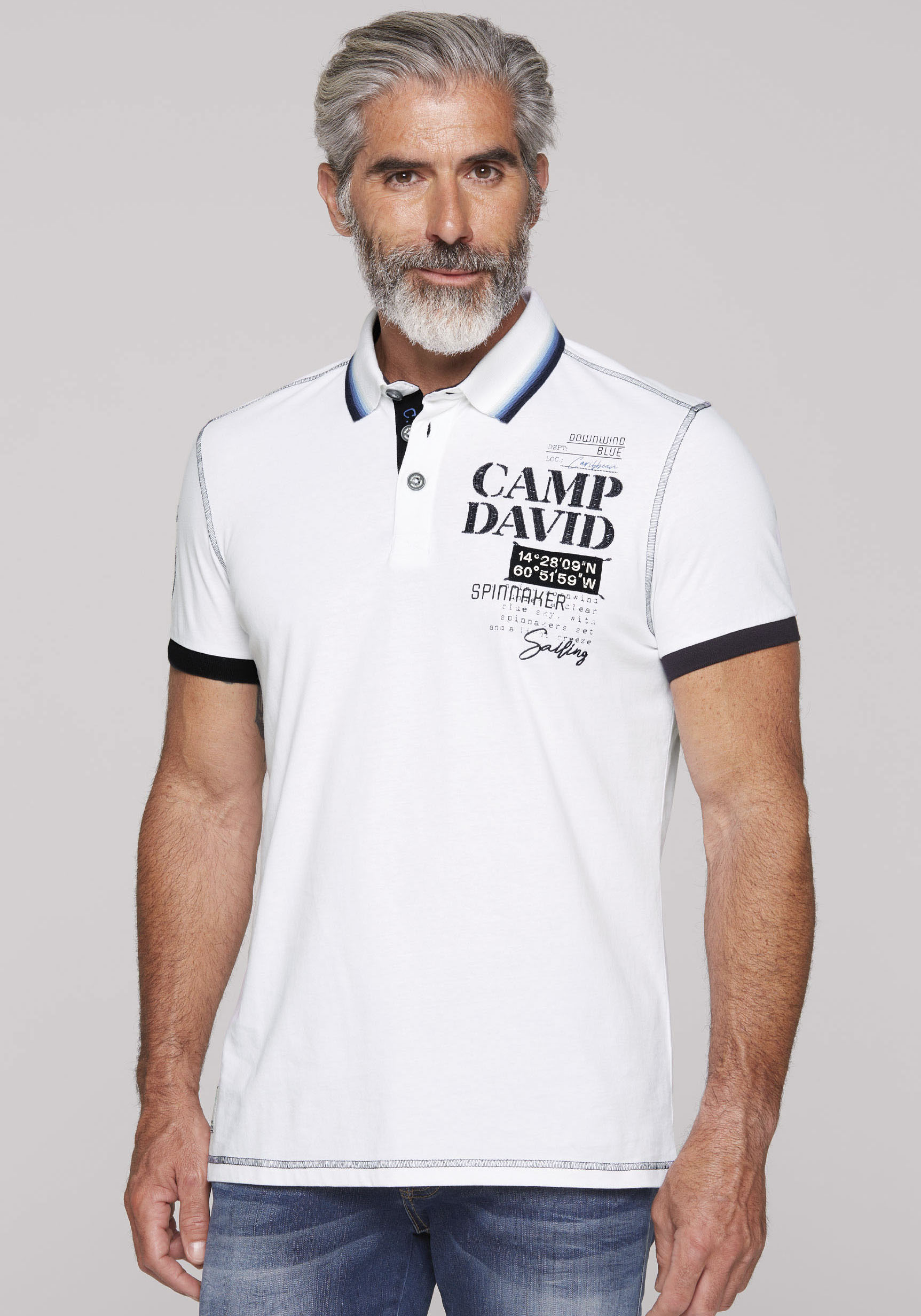 CAMP DAVID Poloshirt, mit Logo-Applikationen von CAMP DAVID