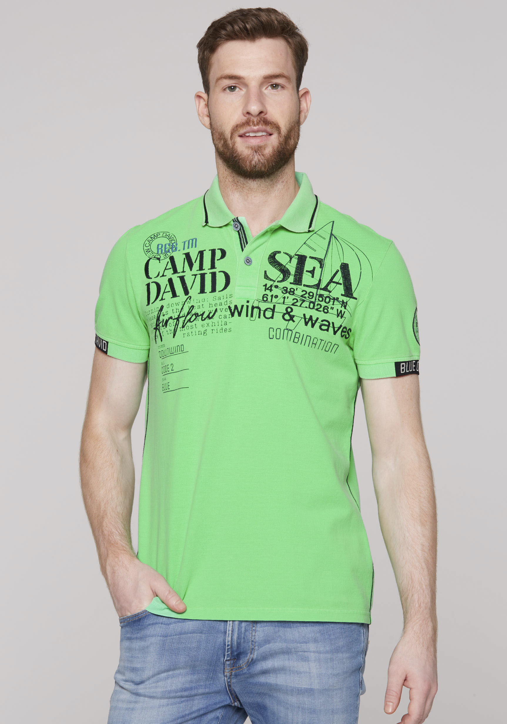 CAMP DAVID Poloshirt, mit Logo-Applikationen CAMP DAVID Poloshirt, mit Logo-Applikationen von CAMP DAVID