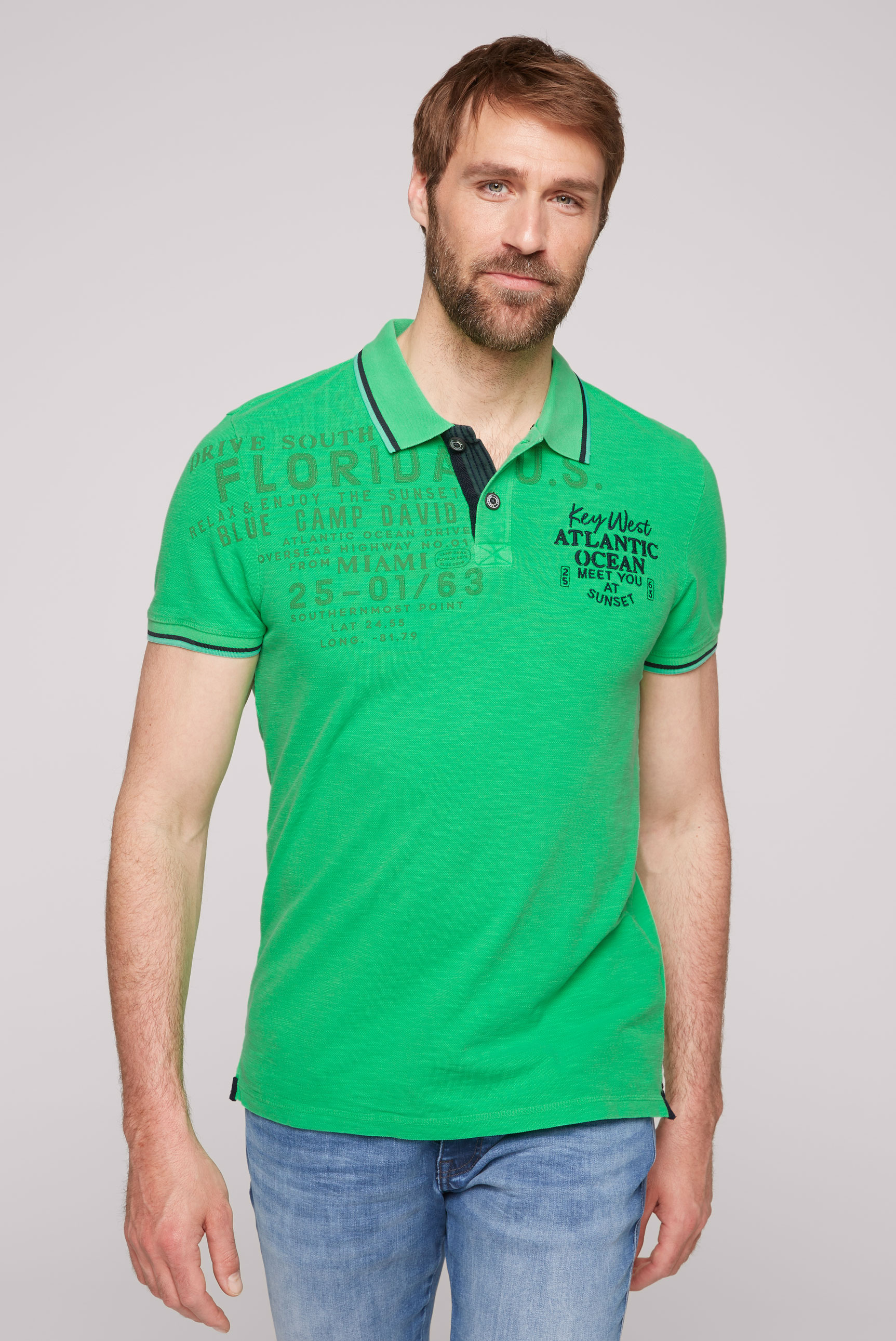 CAMP DAVID Poloshirt, mit stylischem Seitenschlitz von CAMP DAVID