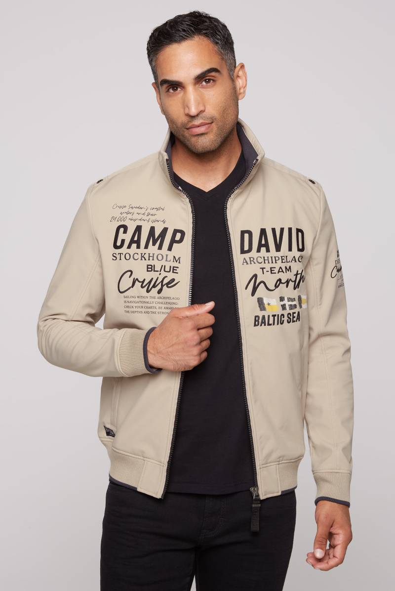 CAMP DAVID Softshelljacke, ohne Kapuze, mit Stehkragen und Logo-Prints und Stickereien von CAMP DAVID