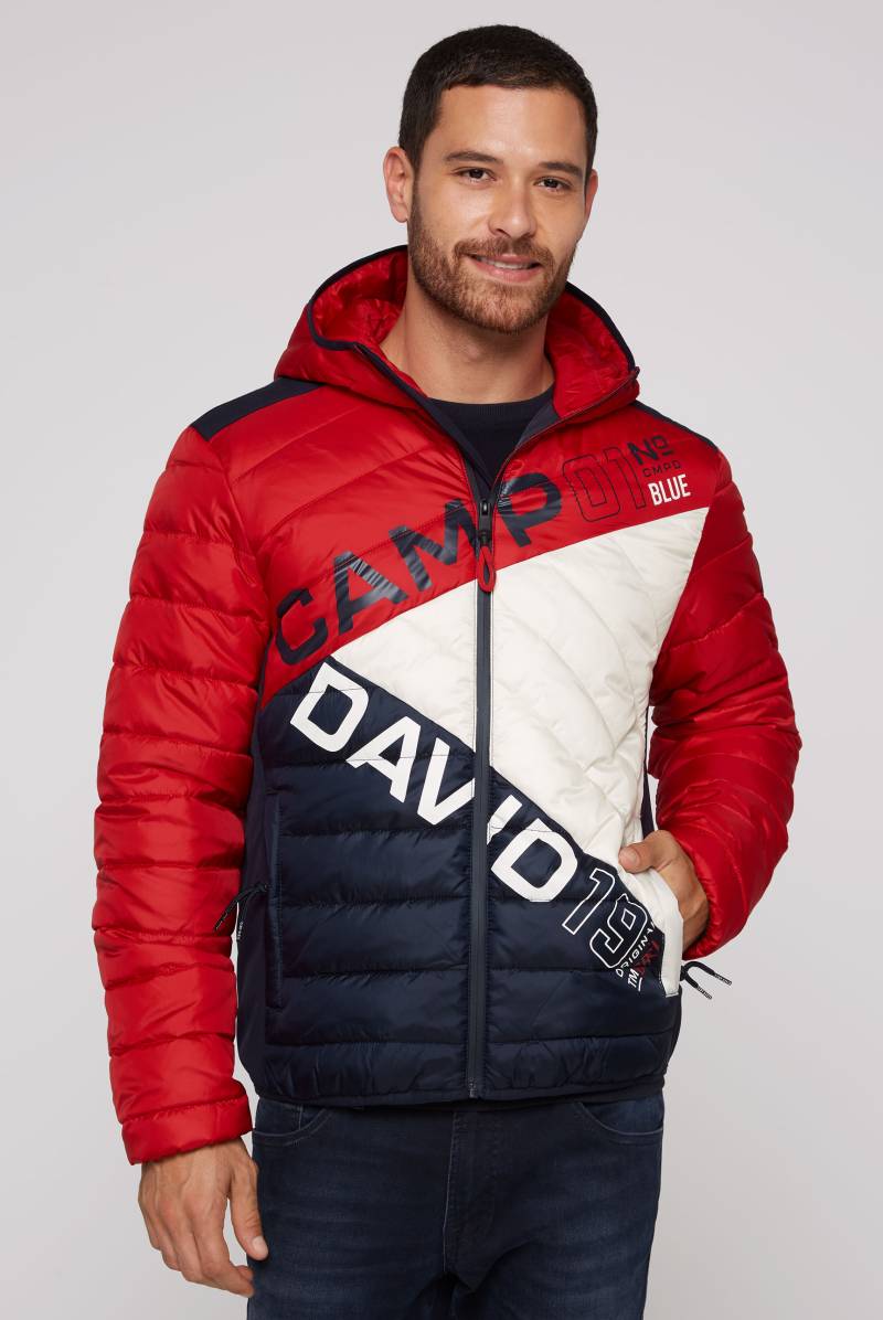 CAMP DAVID Steppjacke, mit Kapuze, mit Colour-Blocking und Rücken-Print von CAMP DAVID