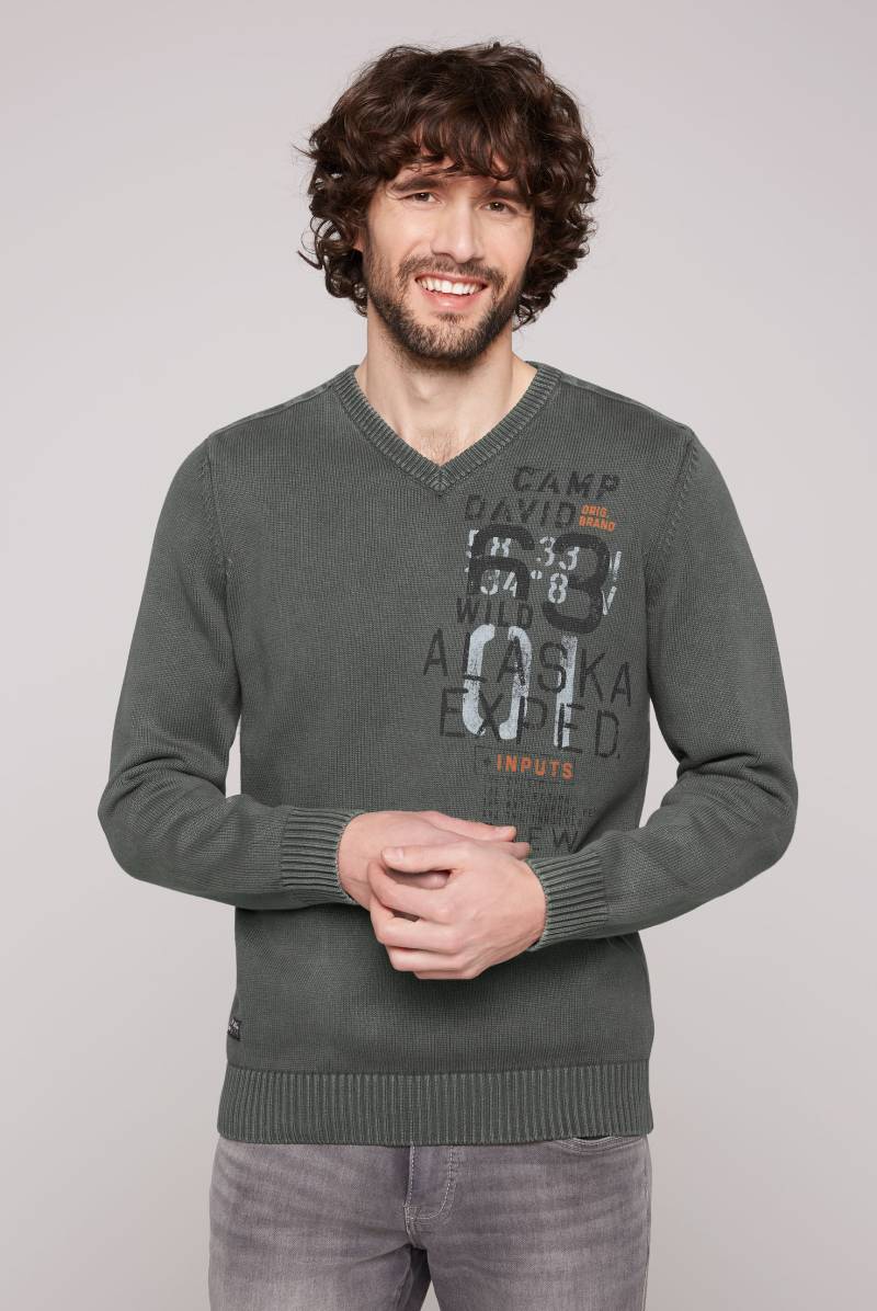 CAMP DAVID Strickpullover, mit Logoprints vorne und hinten von CAMP DAVID