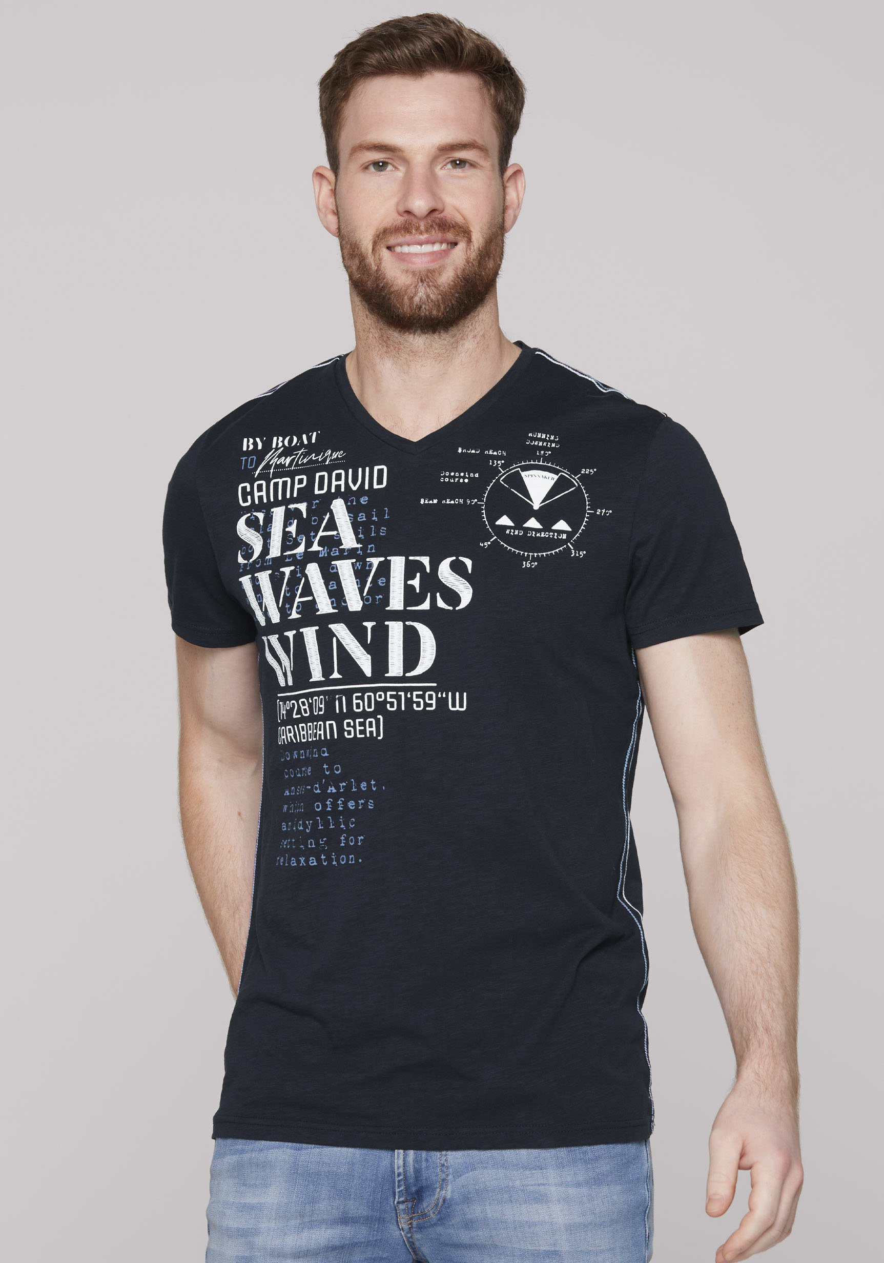 CAMP DAVID T-Shirt, mit Wording-Prints von CAMP DAVID