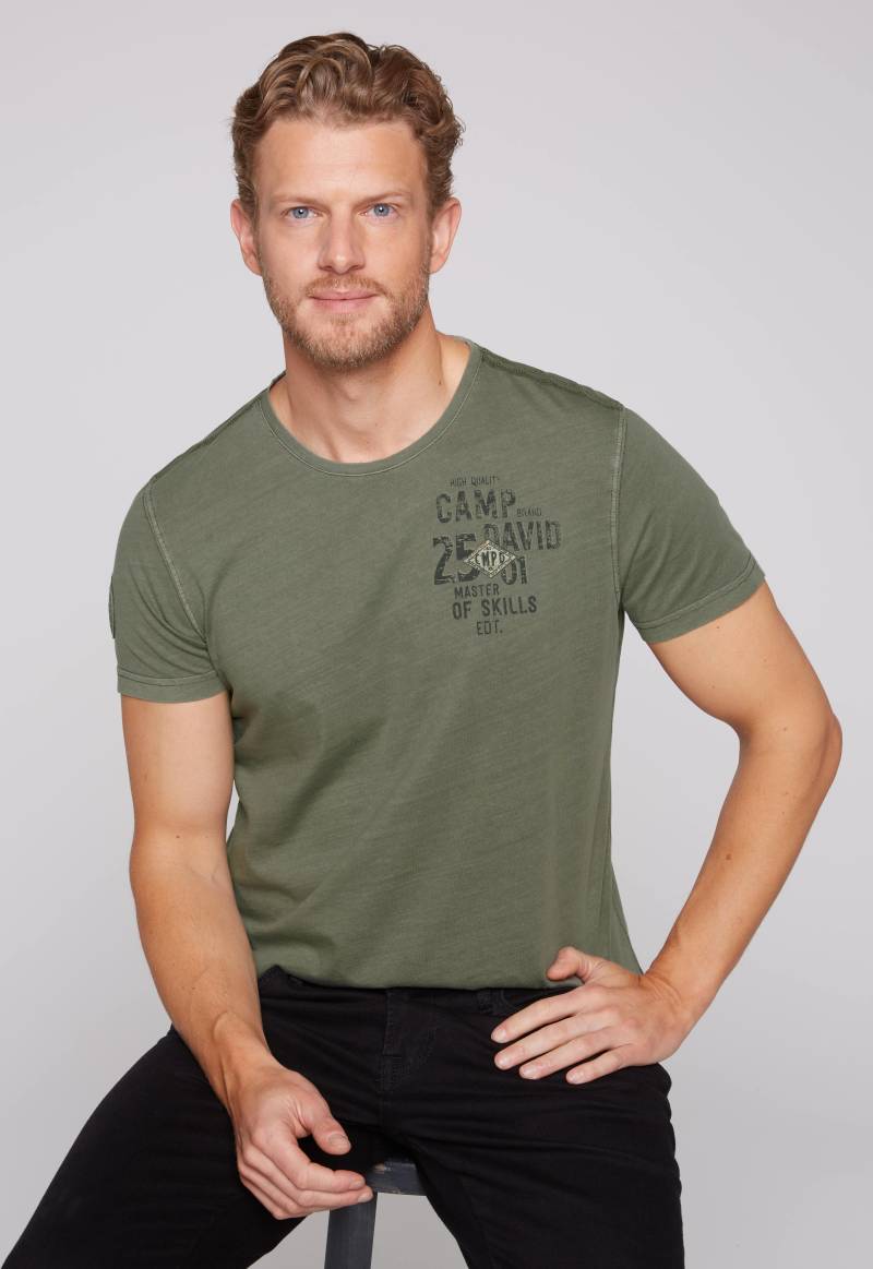 CAMP DAVID T-Shirt, mit Logo-Bestickung am Ärmel von CAMP DAVID