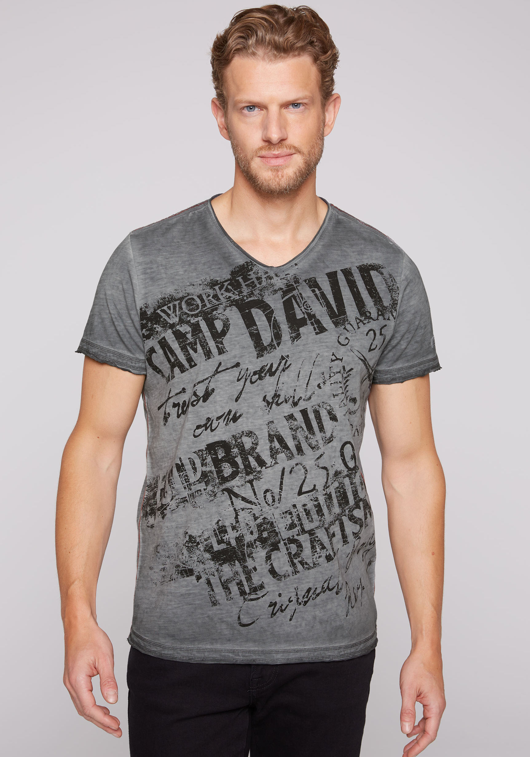 CAMP DAVID T-Shirt, mit Marken-Schriftzug auf der Front von CAMP DAVID