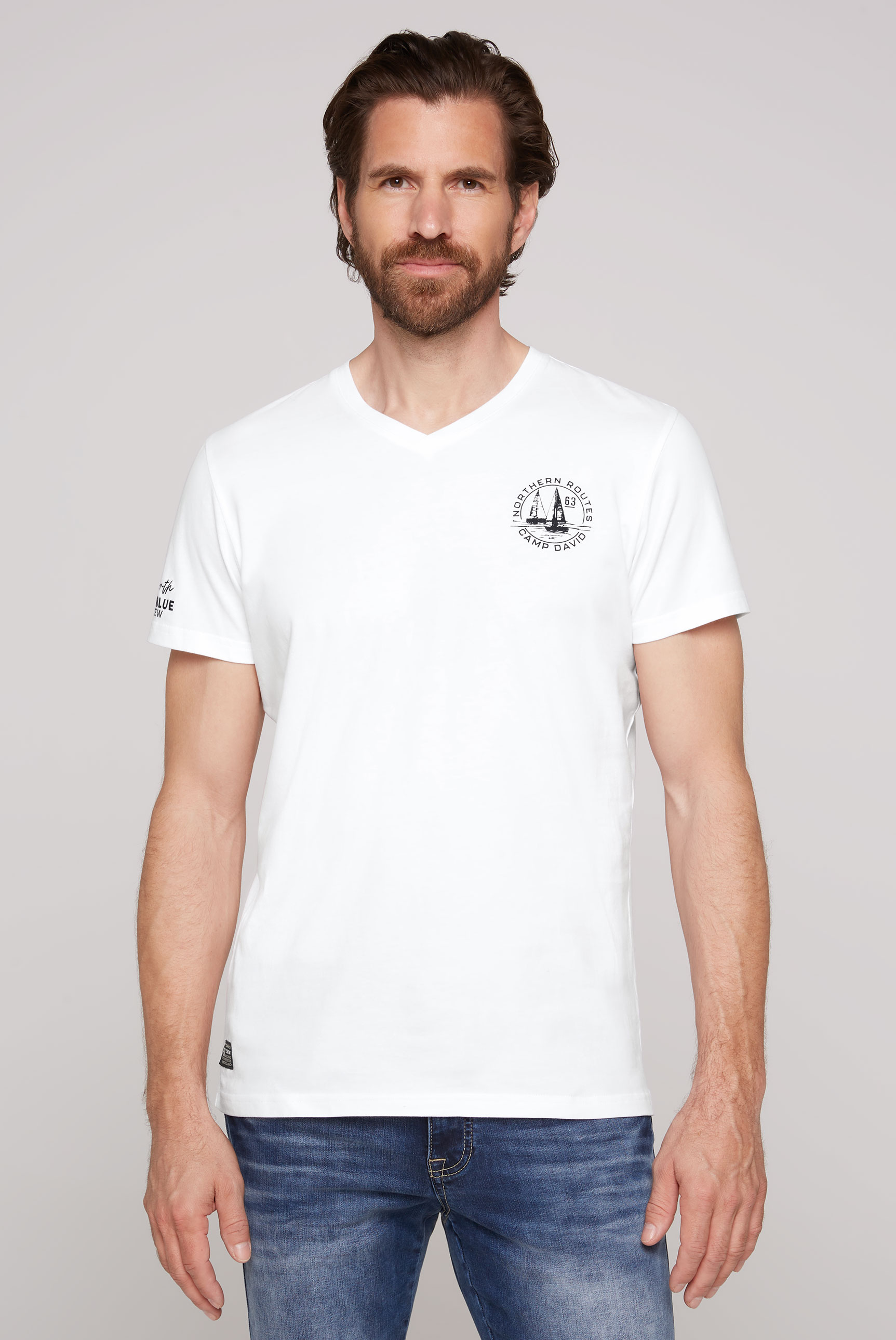 CAMP DAVID V-Shirt, mit maritimen Prints von CAMP DAVID