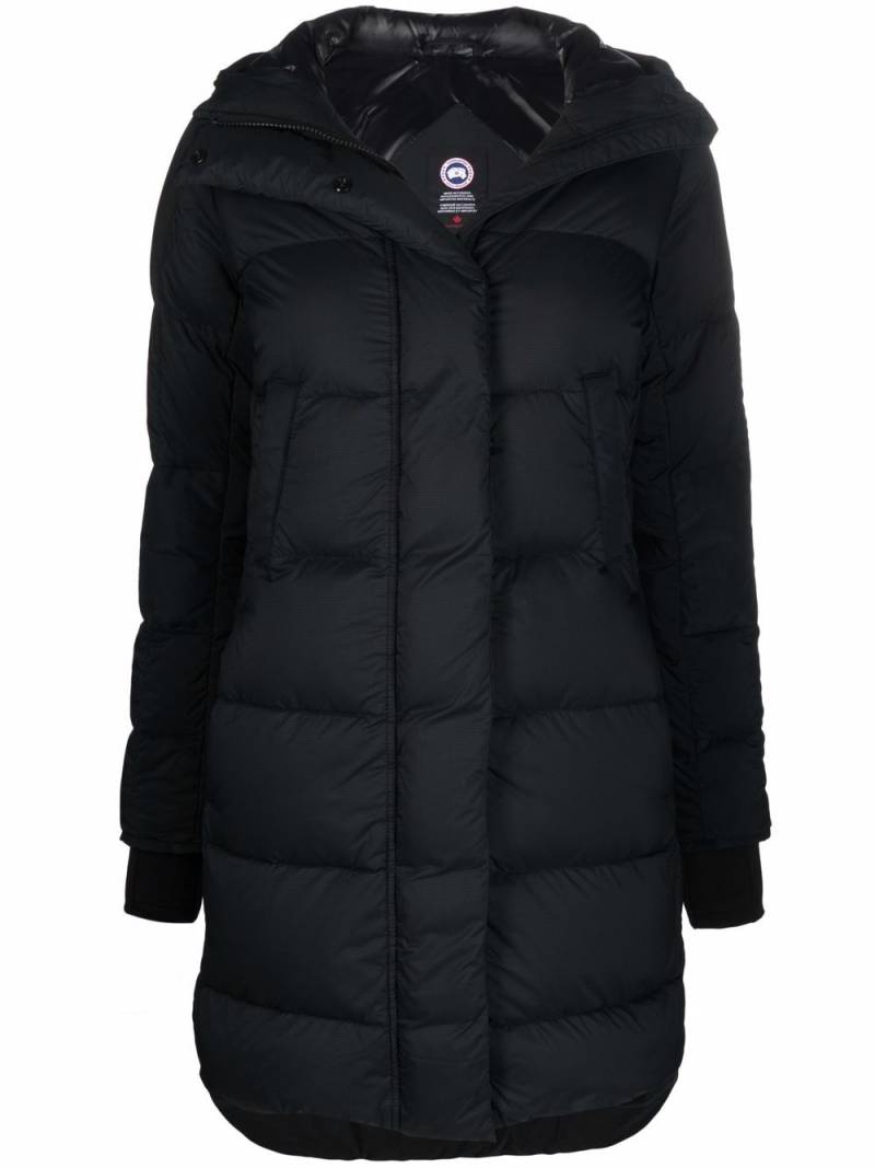 Canada Goose logo-patch feather-down padded coat - Black von Canada Goose