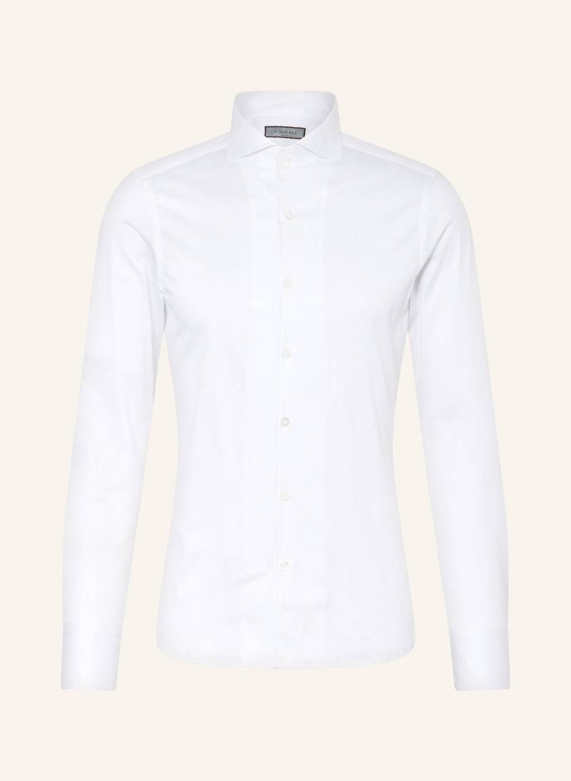 Canali Jerseyhemd Slim Fit weiss von CANALI