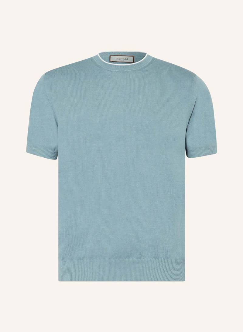 Canali Strickshirt blau von CANALI