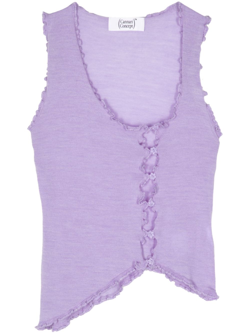 CANNARI CONCEPT asymmetric merino wool tank top - Purple von CANNARI CONCEPT