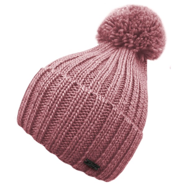 CAPO - Ribbed Beanie Wool Pompon - Mütze Gr One Size grau;rosa