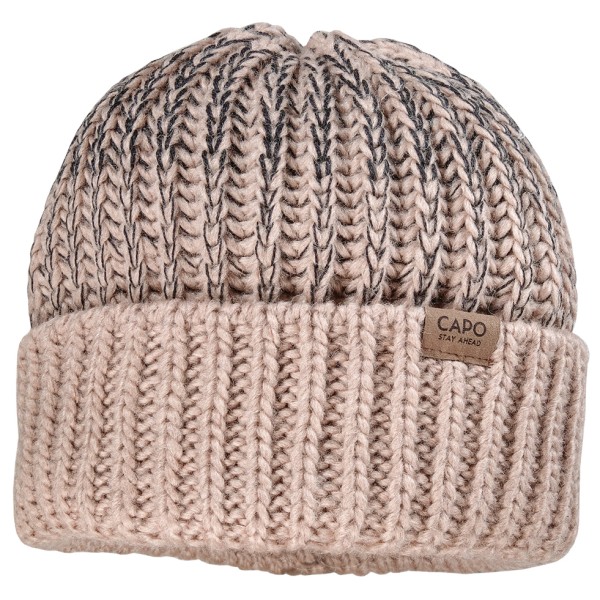 CAPO - Ribbed short Beanie - Mütze Gr One Size braun von CAPO