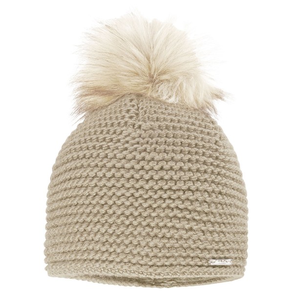 CAPO - Short Beanie fake fur Pompon - Mütze Gr One Size beige von CAPO