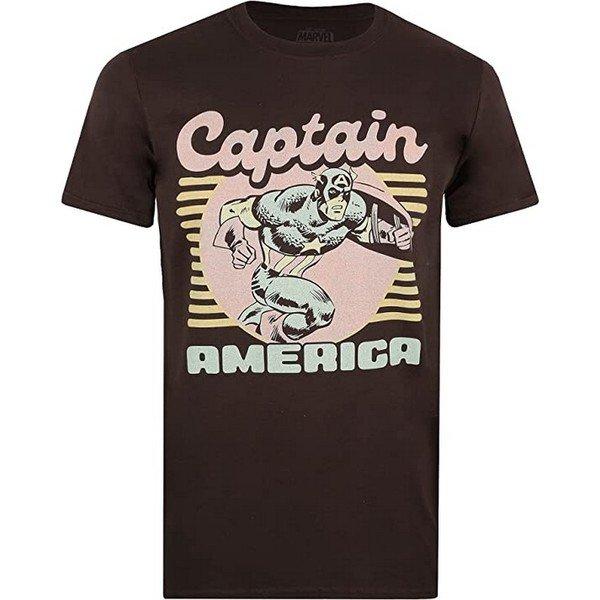 70's Tshirt Herren Braun L von CAPTAIN AMERICA