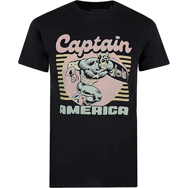 70's Tshirt Herren Schwarz L von CAPTAIN AMERICA