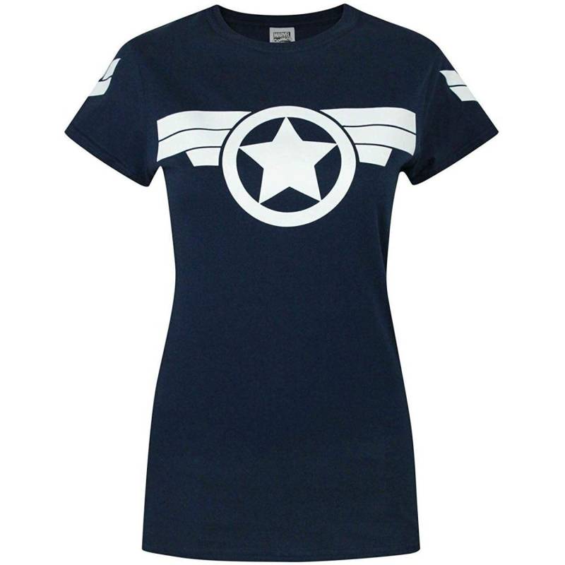 Super Soldier Logo Tshirt Damen Marine M von CAPTAIN AMERICA