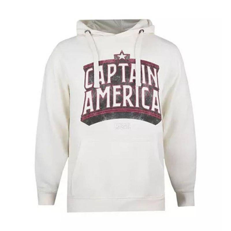 Kapuzenpullover Herren Weiss S von CAPTAIN AMERICA