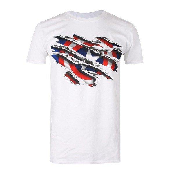 Tshirt Logo Jungen Weiss 128 von CAPTAIN AMERICA