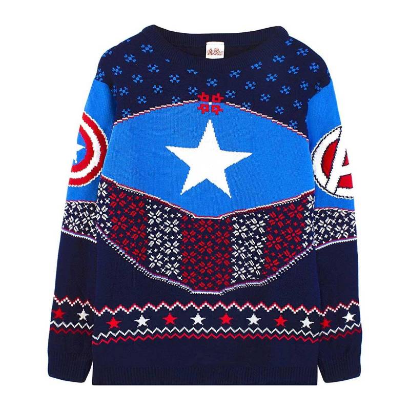 CAPTAIN AMERICA - Sweatshirt weihnachtliches Design, für Damen, Blau, Größe L von CAPTAIN AMERICA