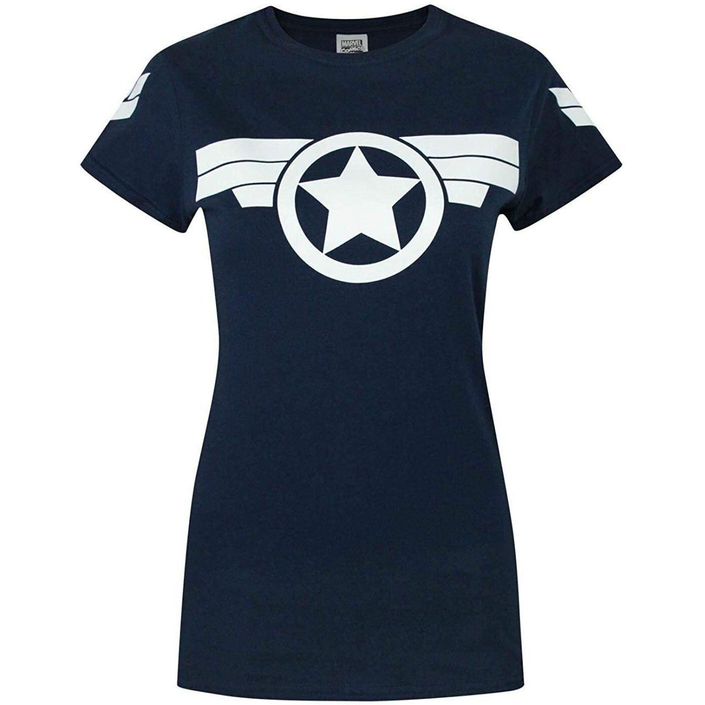 CAPTAIN AMERICA - Super Soldier Logo TShirt, für Damen, Marine, Größe S von CAPTAIN AMERICA