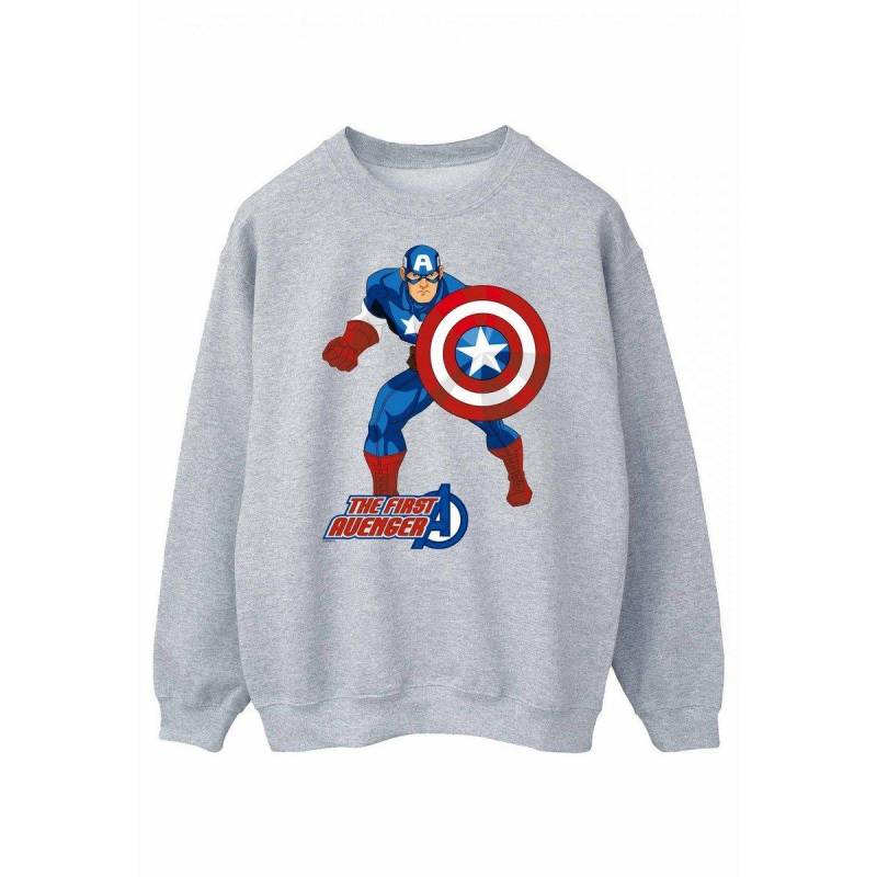 The First Avenger Sweatshirt Damen Grau L von CAPTAIN AMERICA