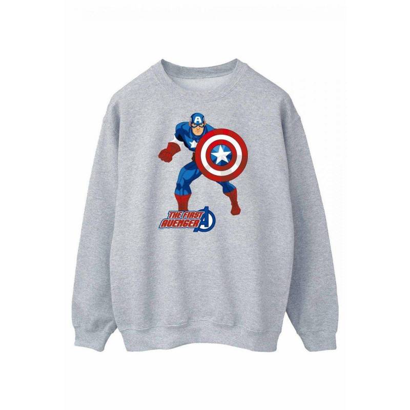 The First Avenger Sweatshirt Damen Grau S von CAPTAIN AMERICA