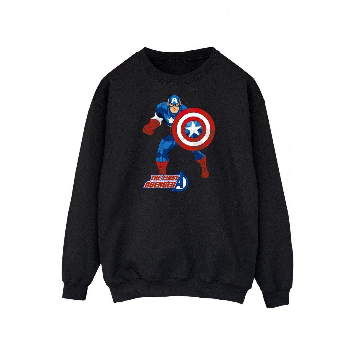 CAPTAIN AMERICA - The First Avenger Sweatshirt, für Damen, Schwarz, Größe L von CAPTAIN AMERICA