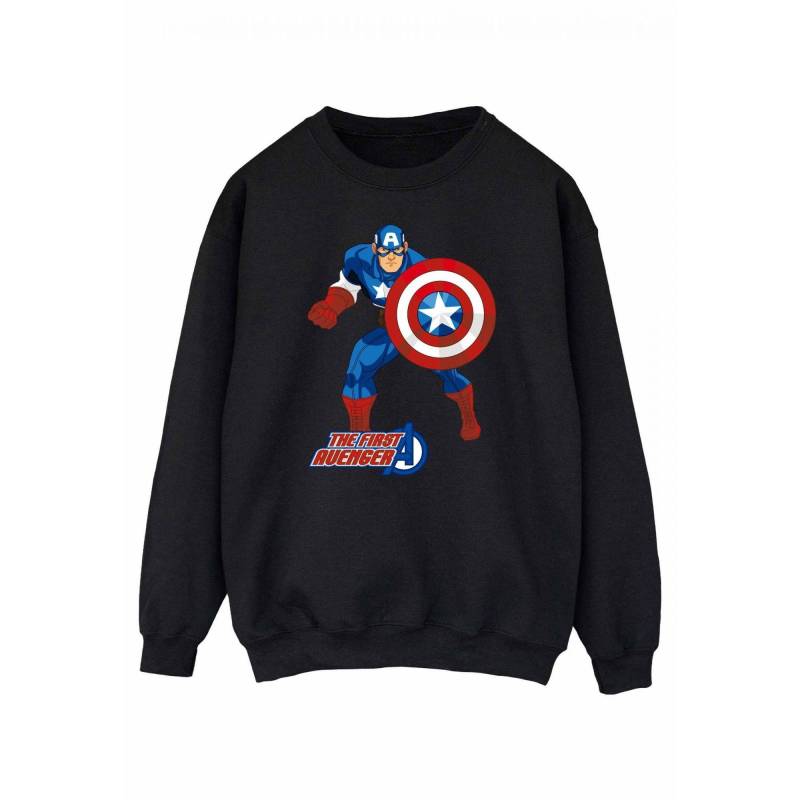 The First Avenger Sweatshirt Damen Schwarz S von CAPTAIN AMERICA