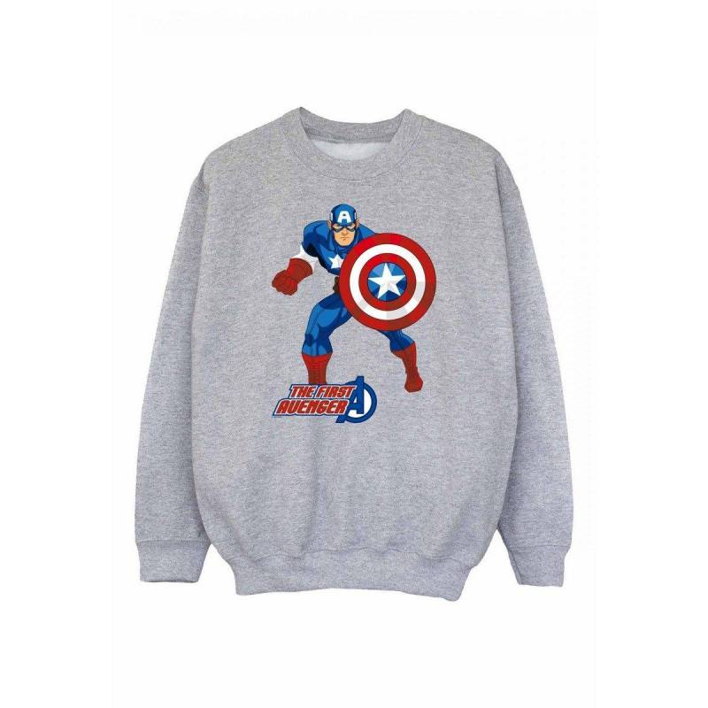 The First Avenger Sweatshirt Jungen Grau 116 von CAPTAIN AMERICA