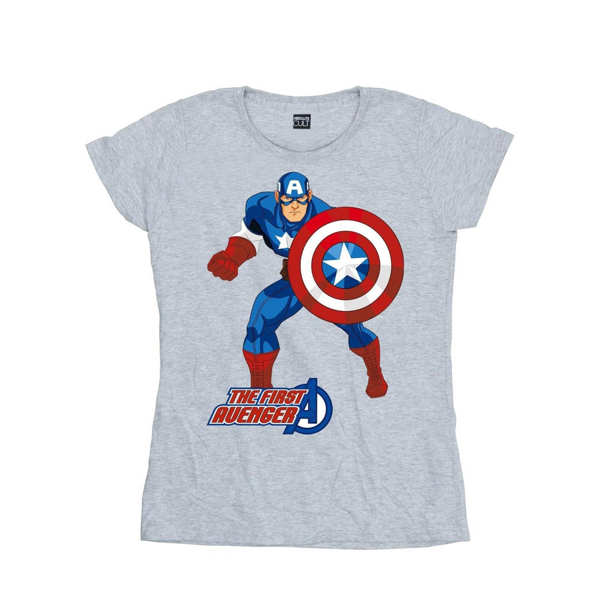 CAPTAIN AMERICA - The First Avenger TShirt, für Damen, Grau, Größe M von CAPTAIN AMERICA