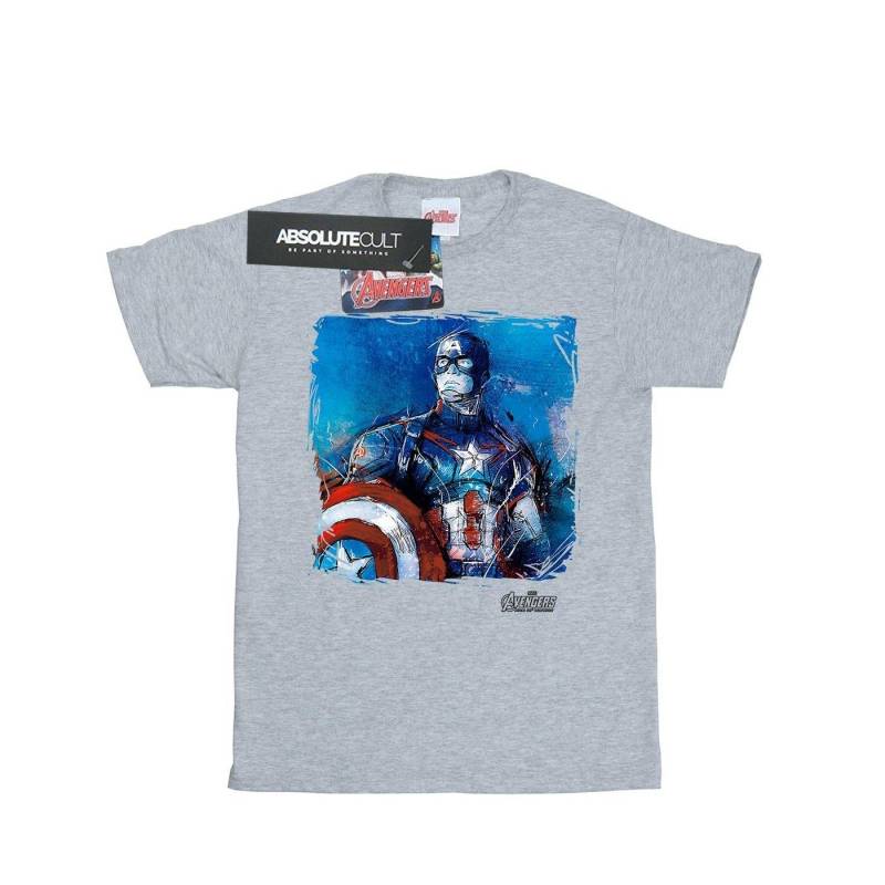 Tshirt Herren Grau 3XL von CAPTAIN AMERICA