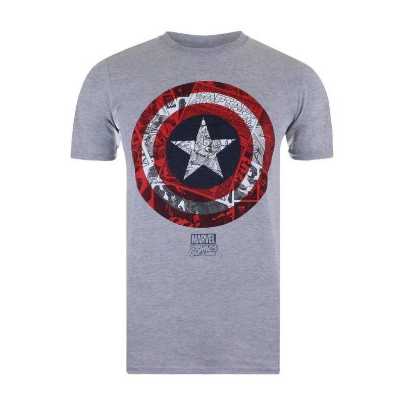 Tshirt Herren Grau L von CAPTAIN AMERICA