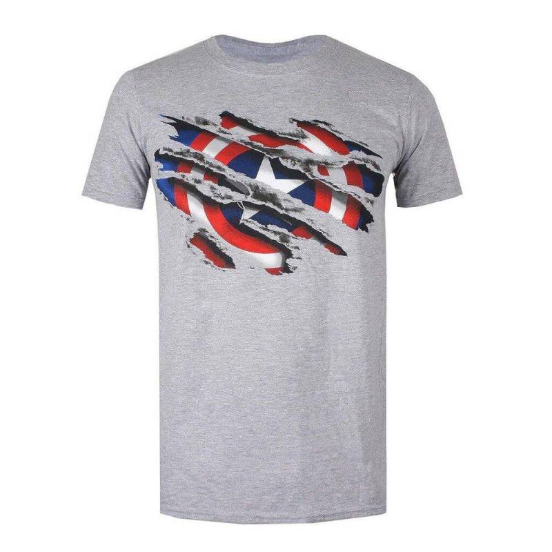 Tshirt Herren Grau M von CAPTAIN AMERICA