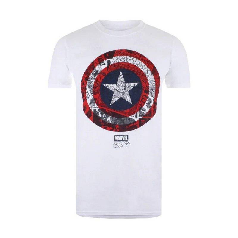 Tshirt Herren Weiss L von CAPTAIN AMERICA