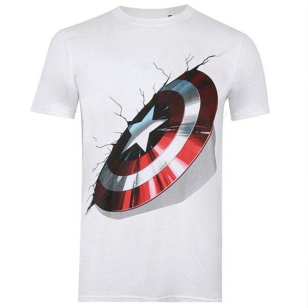 Tshirt Herren Weiss L von CAPTAIN AMERICA