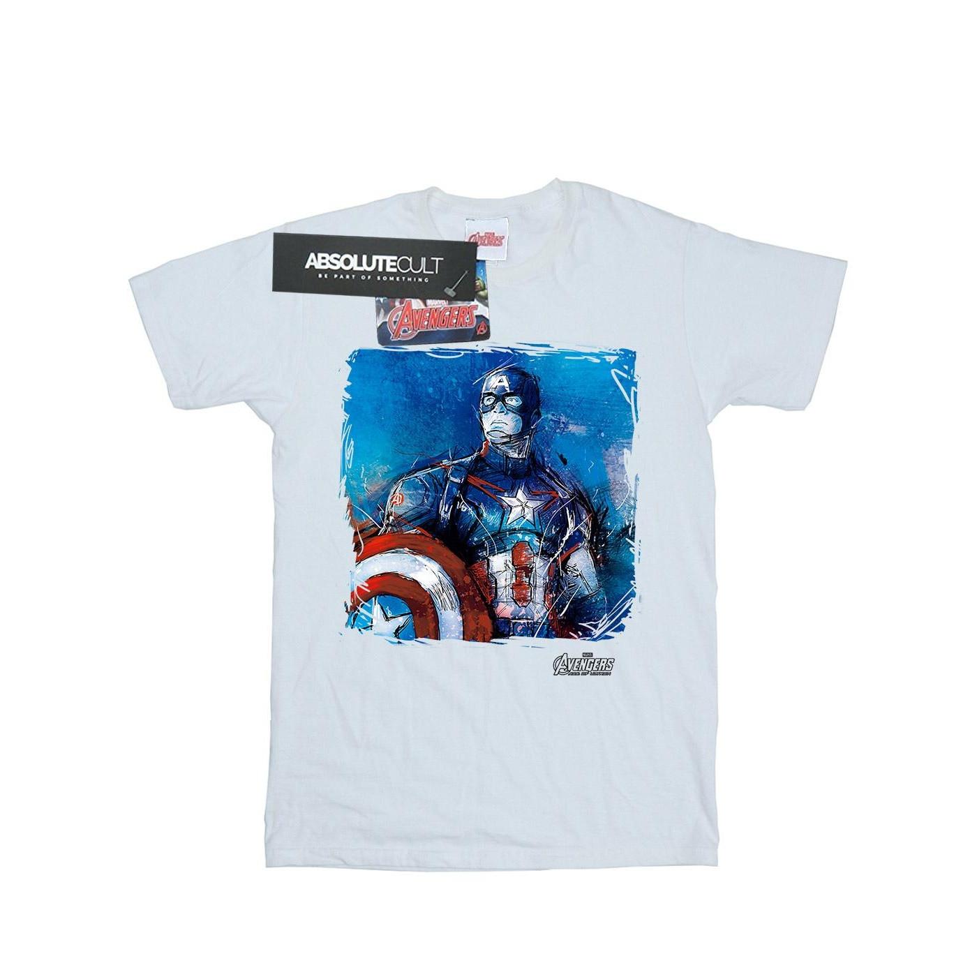 Tshirt Herren Weiss L von CAPTAIN AMERICA