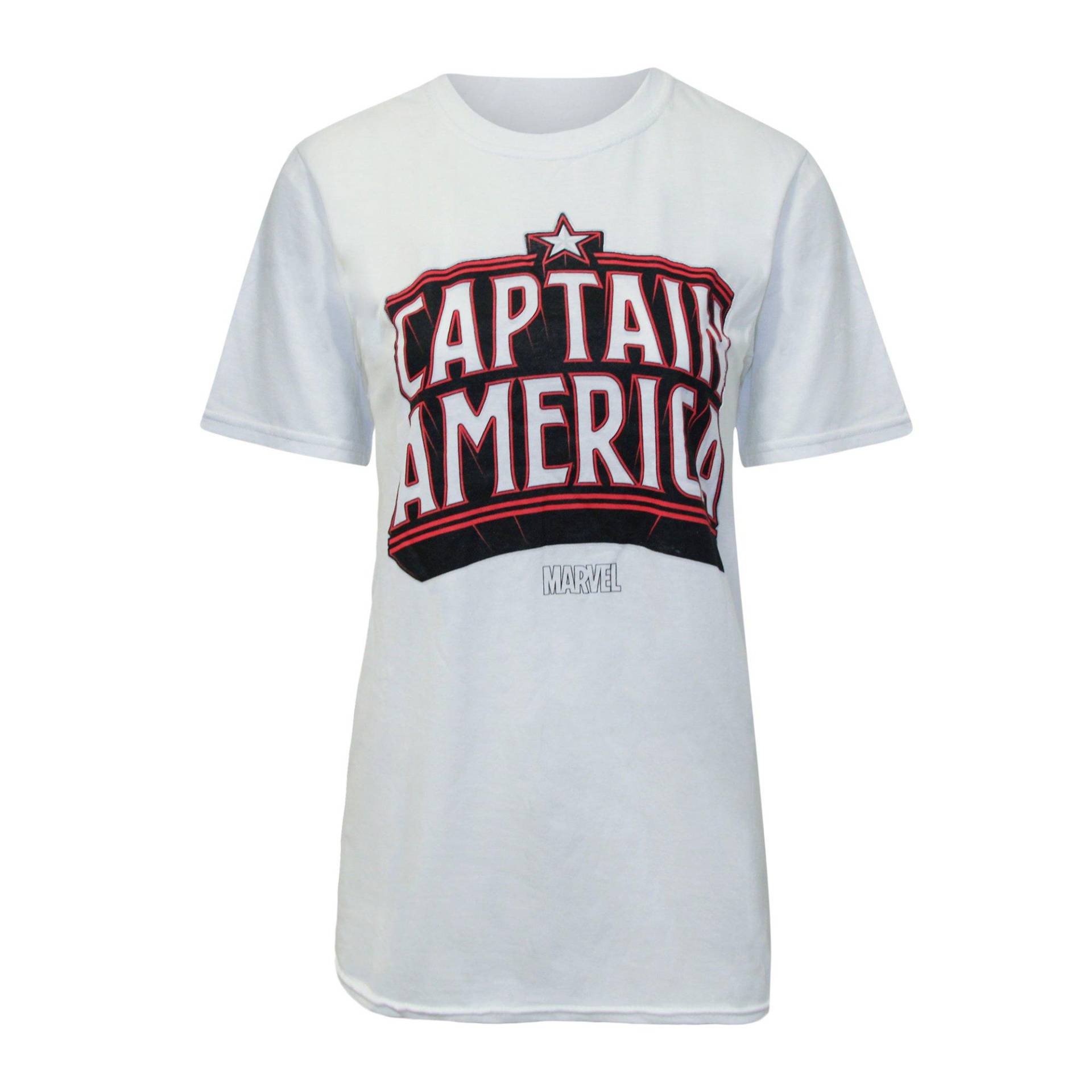 Tshirt Herren Weiss L von CAPTAIN AMERICA