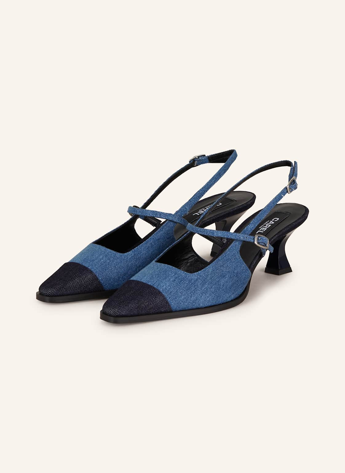 Carel Slingpumps Cecile In Jeansoptik blau