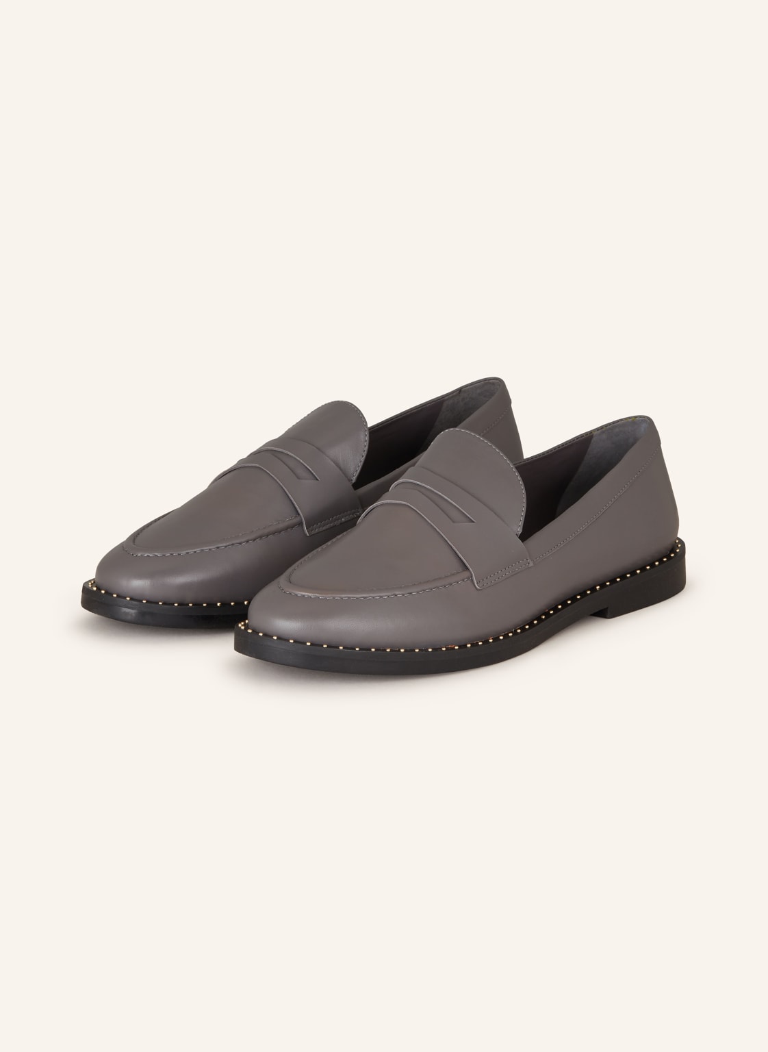 Carrano Penny-Loafer Mit Nieten grau von CARRANO