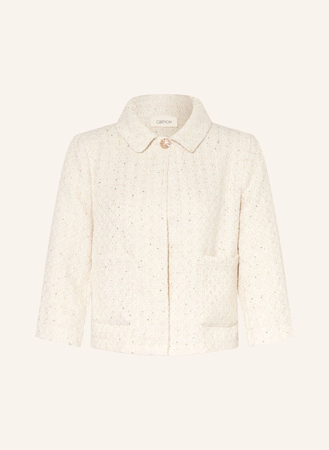 Cartoon Bouclé-Jacke Mit 3/4-Arm Und Pailletten weiss Cartoon Bouclé-Jacke Mit 3/4-Arm Und Pailletten weiss von CARTOON