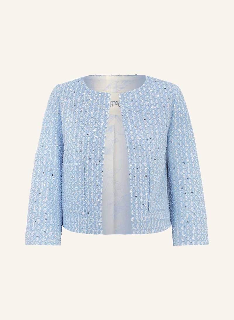 Cartoon Jacke Mit Glitzergarn Und Pailletten blau von CARTOON