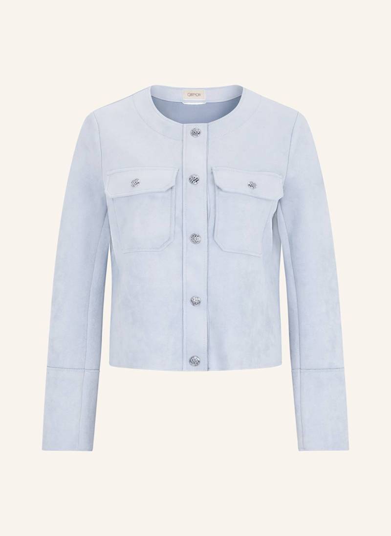 Cartoon Kastenjacke Aus Jersey In Lederoptik blau von CARTOON