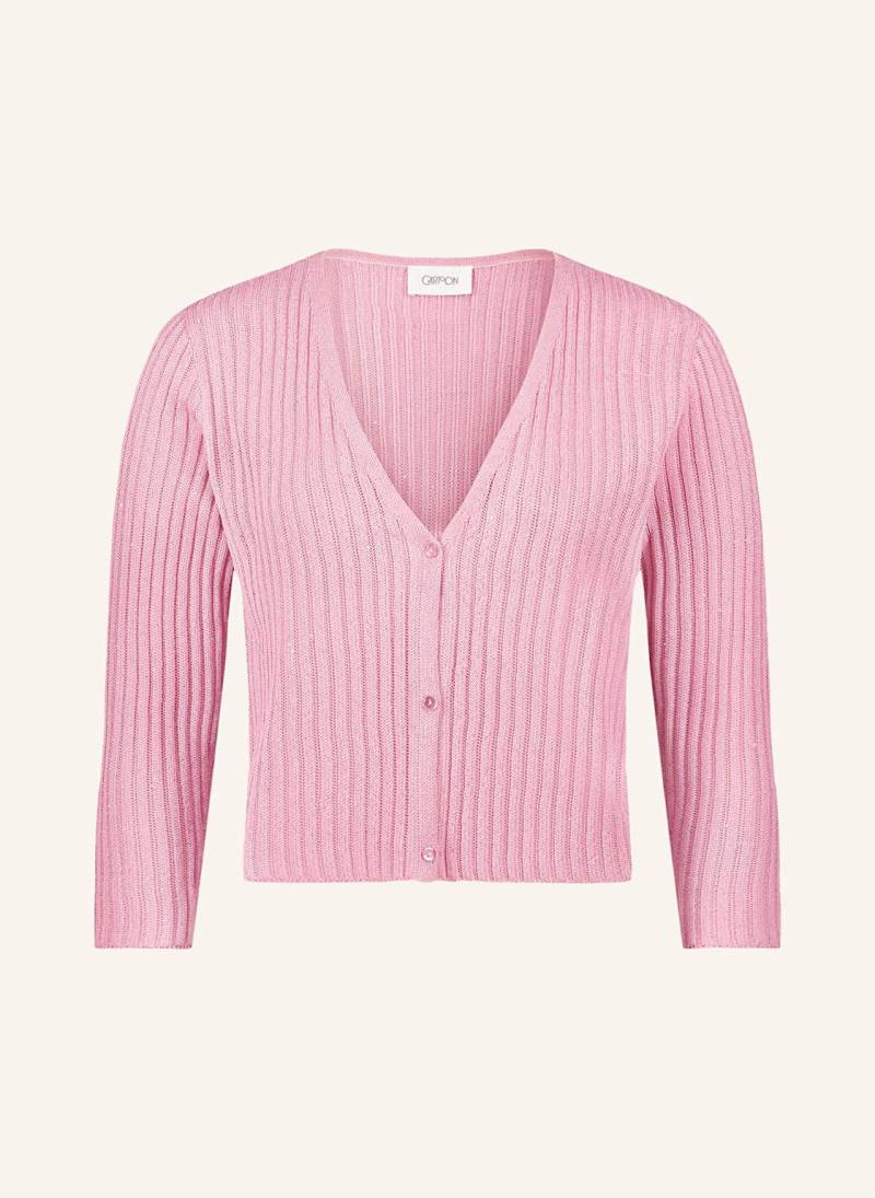 Cartoon Strickjacke Mit 3/4-Arm Und Pailletten lila von CARTOON