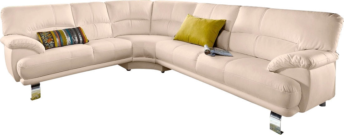 TRENDMANUFAKTUR Ecksofa »Cecilia in italienischem Design, modern und komfortabel, L-Form«, bequeme Armlehnen, mit langem Schenkel von TRENDMANUFAKTUR