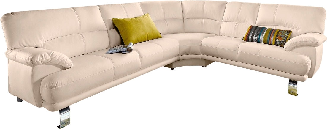 TRENDMANUFAKTUR Ecksofa »Cecilia in italienischem Design, modern und komfortabel, L-Form«, bequeme Armlehnen, mit langem Schenkel von TRENDMANUFAKTUR