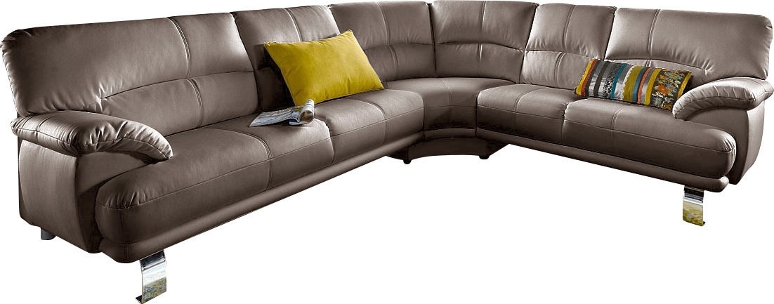 TRENDMANUFAKTUR Ecksofa »Cecilia in italienischem Design, modern und komfortabel, L-Form«, bequeme Armlehnen, mit langem Schenkel von TRENDMANUFAKTUR