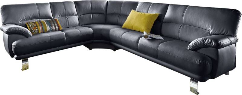 TRENDMANUFAKTUR Ecksofa »Cecilia in italienischem Design, modern und komfortabel, L-Form«, bequeme Armlehnen, mit langem Schenkel von TRENDMANUFAKTUR