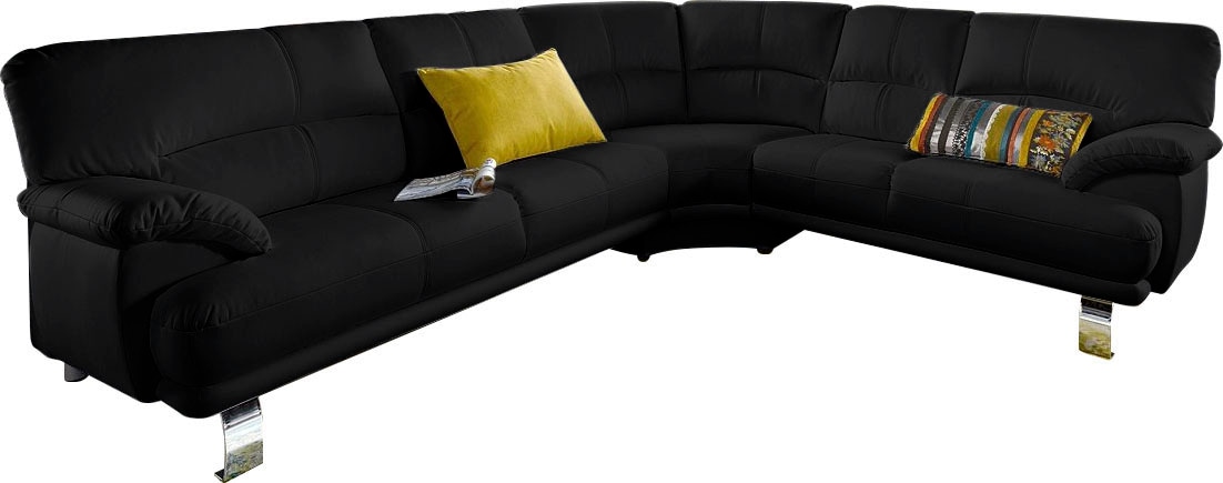 TRENDMANUFAKTUR Ecksofa »Cecilia in italienischem Design, modern und komfortabel, L-Form«, bequeme Armlehnen, mit langem Schenkel von TRENDMANUFAKTUR